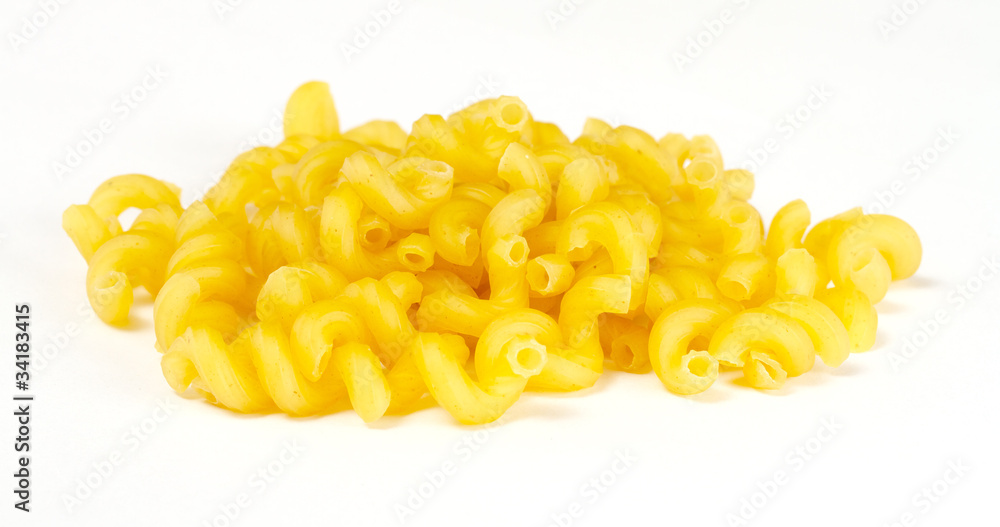 dried italian pasta on white background dried italian pasta on white background