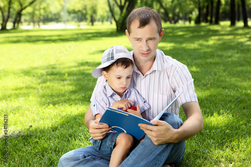 Father with his son in the park