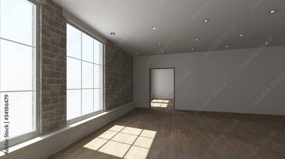 Obraz premium Interno vuoto con finestra
