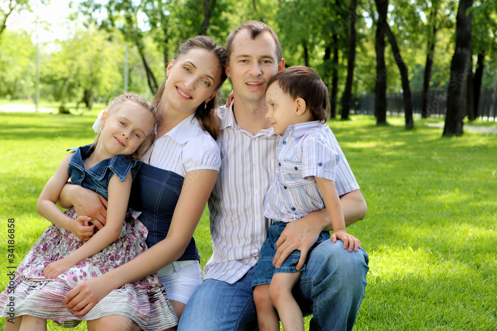 Family together in the park