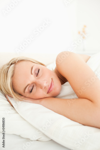 Portrait of a calm woman sleeping