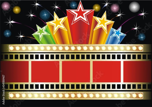 Star shape neon for poster at cinema event