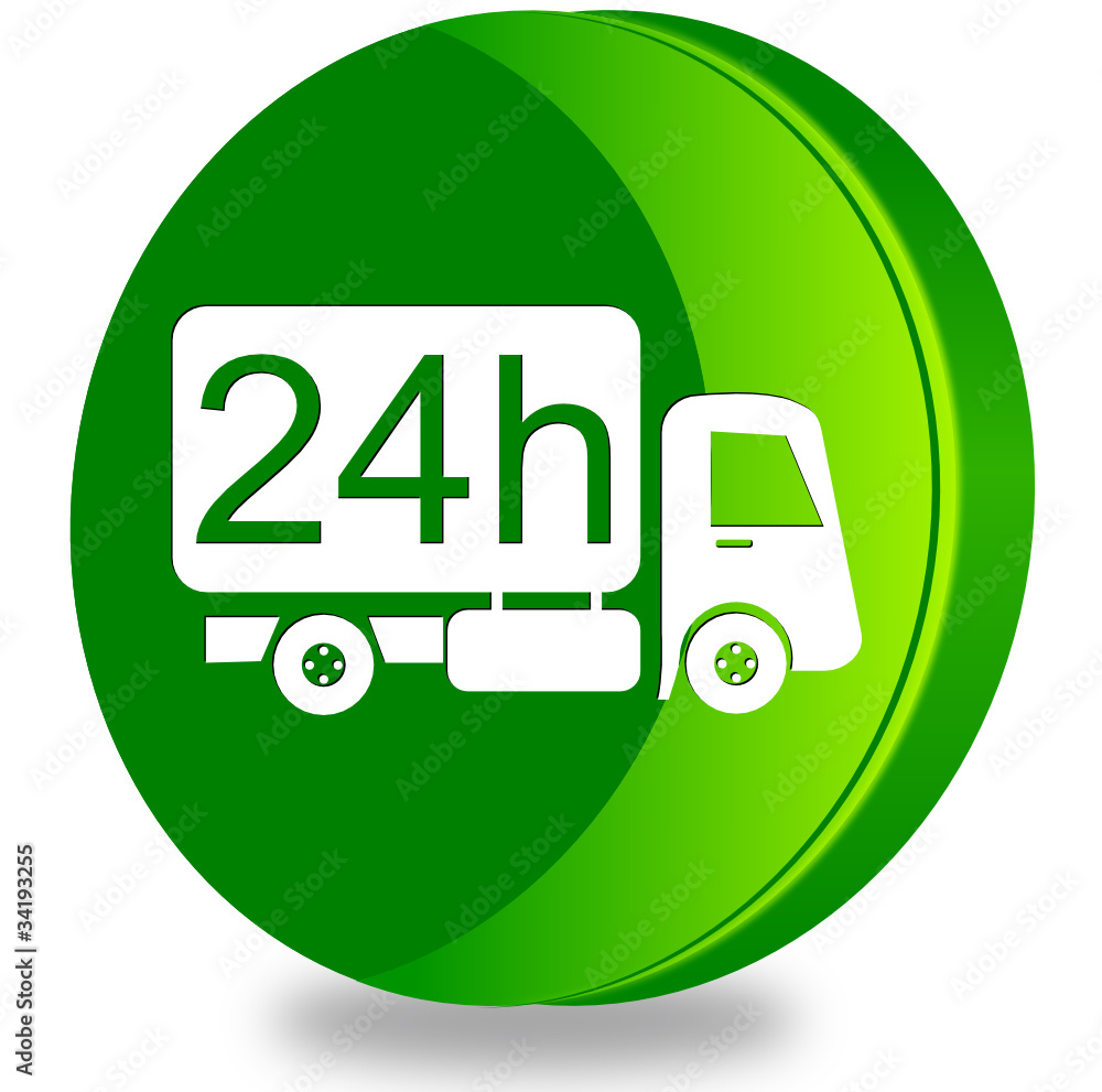 Delivery 24 hours glossy icon Delivery 24 hours glossy icon
