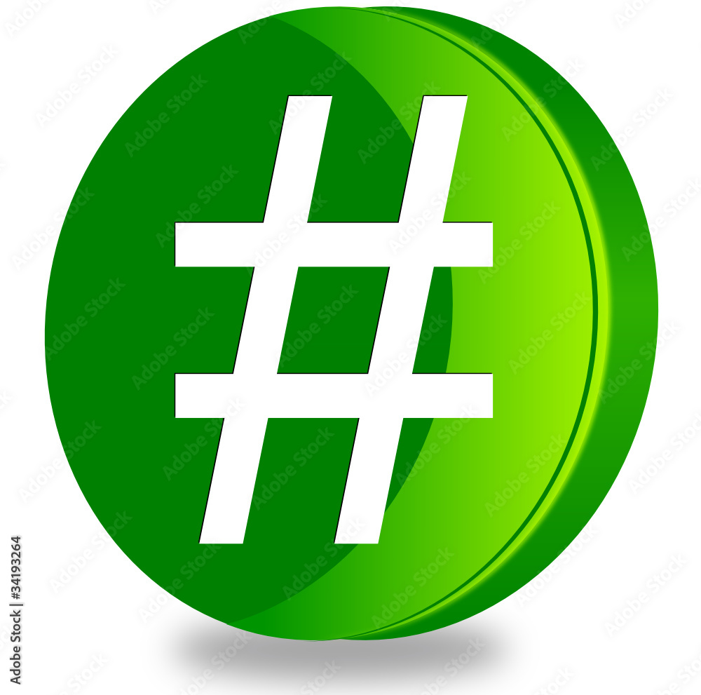 Obraz premium Hash glossy icon