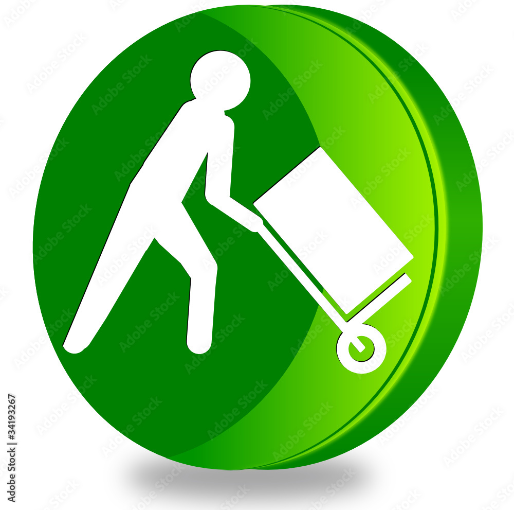 Loading/unloading service glossy icon Stock 벡터 | Adobe Stock