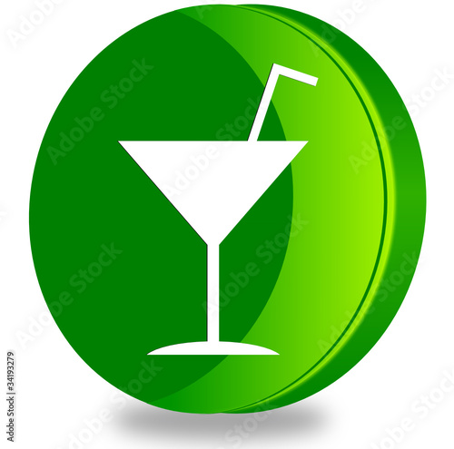Cocktail glossy icon