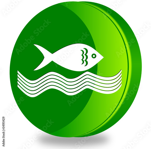 Fishing glossy icon
