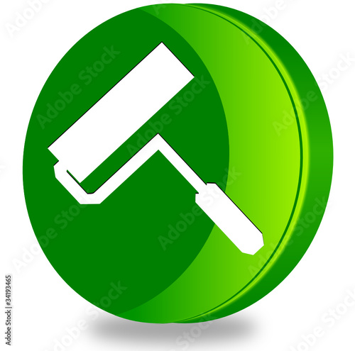 Paint roller glossy icon