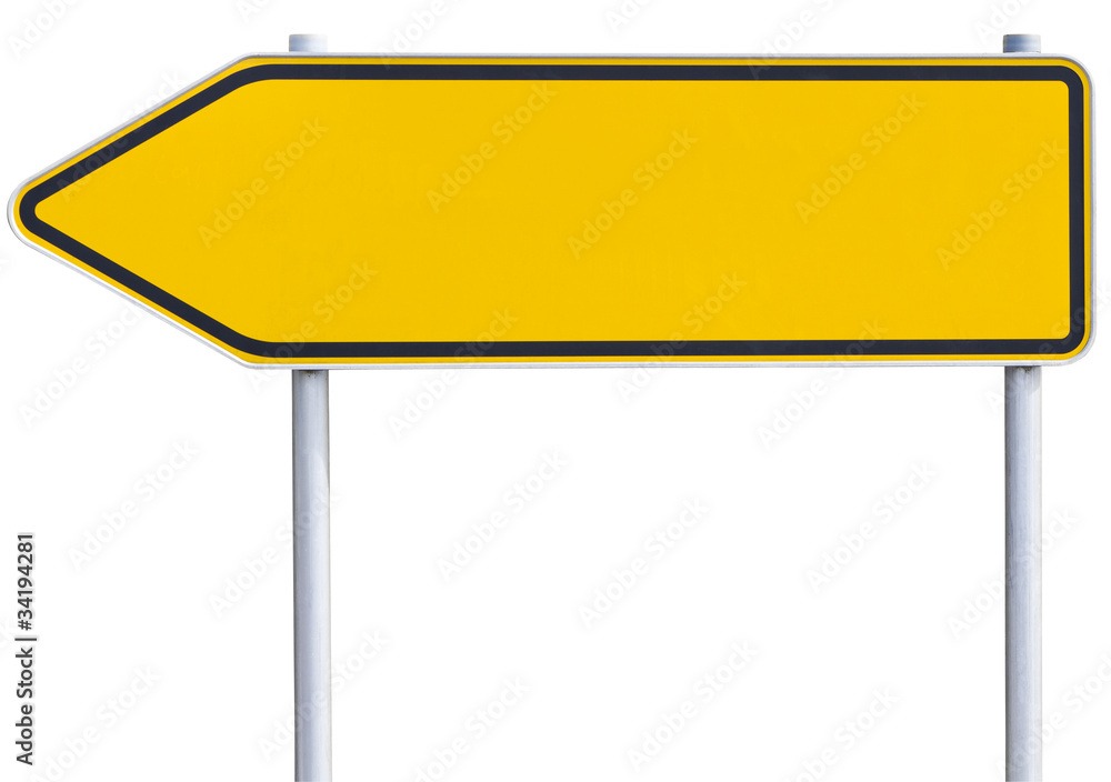 blank traffic sign - left arrow (clipping path included) blank traffic sign - left arrow (clipping path included)