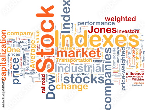 Stock indexes background concept photo