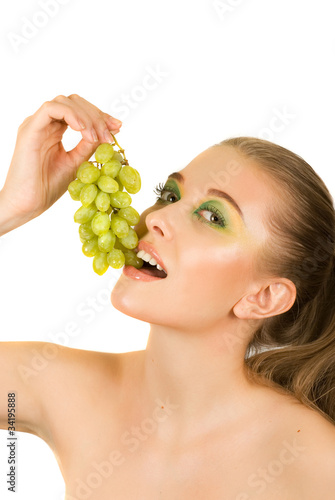 girl with grapes