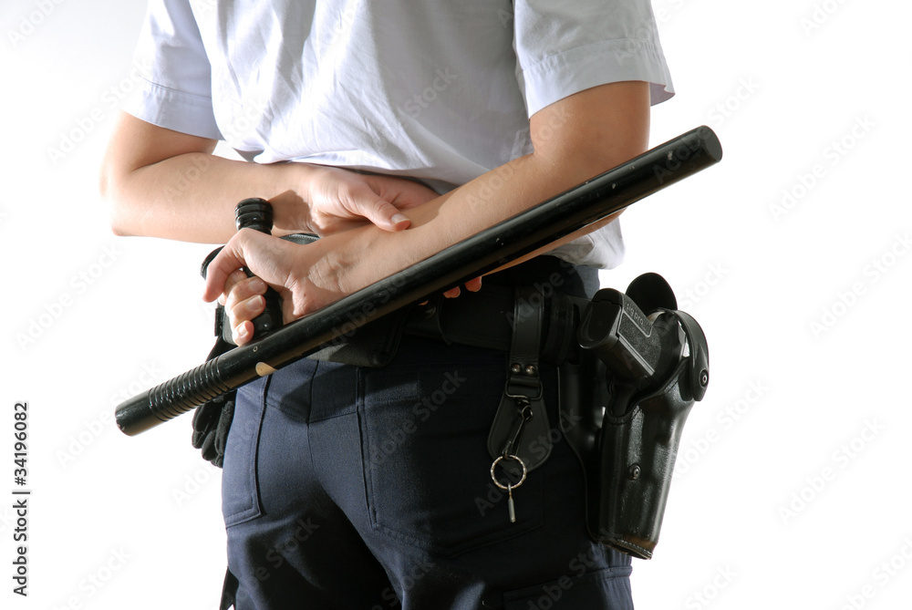 policier tonfa arme intervention sécurité Stock Photo