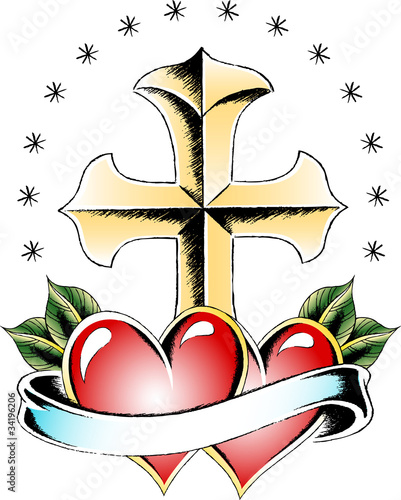 heart and cross emblem