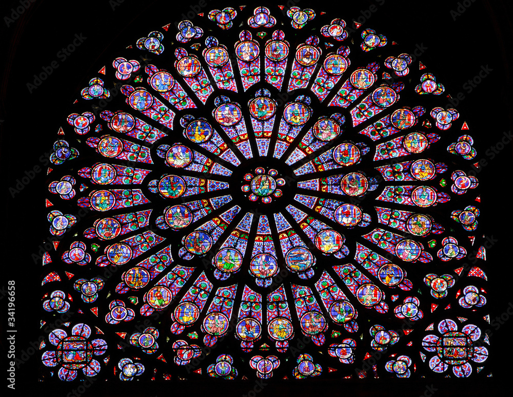 Naklejka premium Witraż w Notre Dame