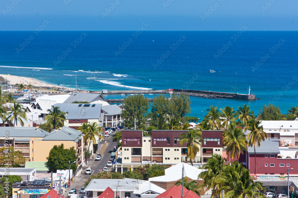 station balnéaire de SaintGilleslesBains, île de la Réunion Stock