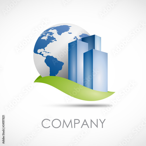 Logo Eco Friendly Urban Architecture and world # Vector