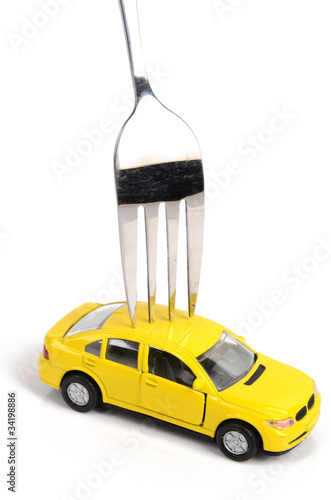 Toy car and fork photo