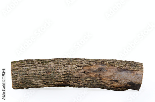 Close-up of isolated stub log with wooden texture