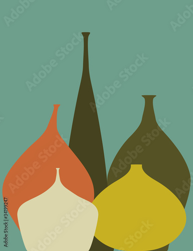 Abstract vases in warm color palette