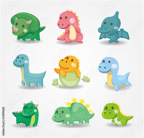 cartoon dinosaur icon.