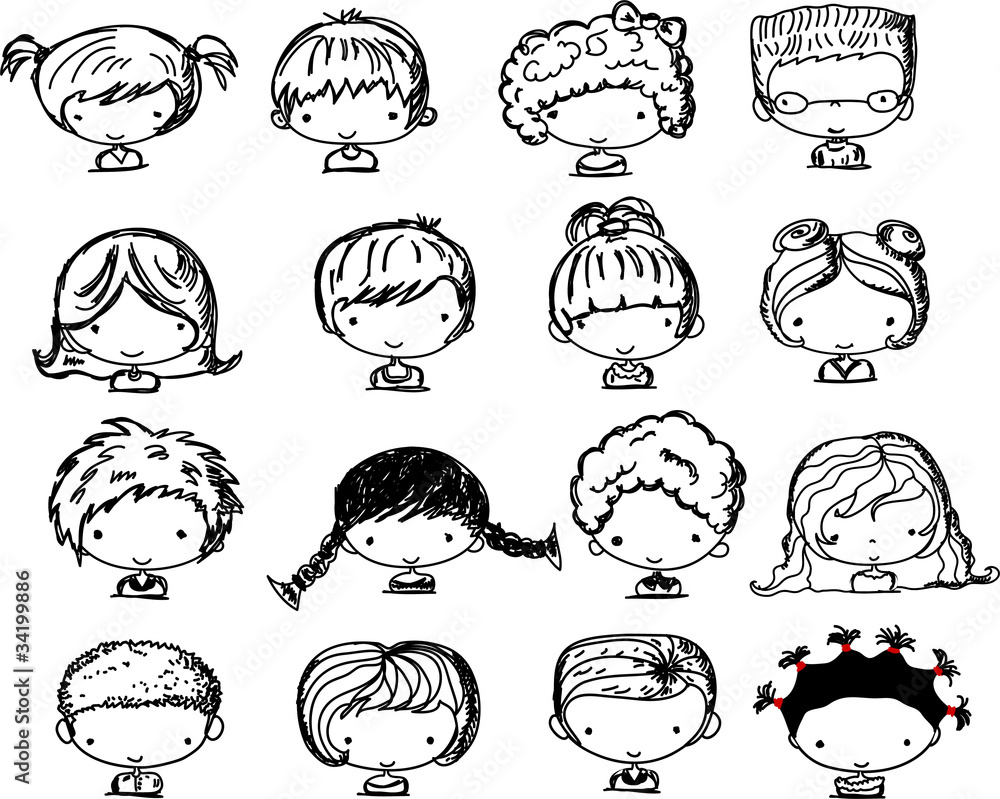 Мультфильм лица детей