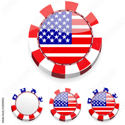 set of abstract america casino chips