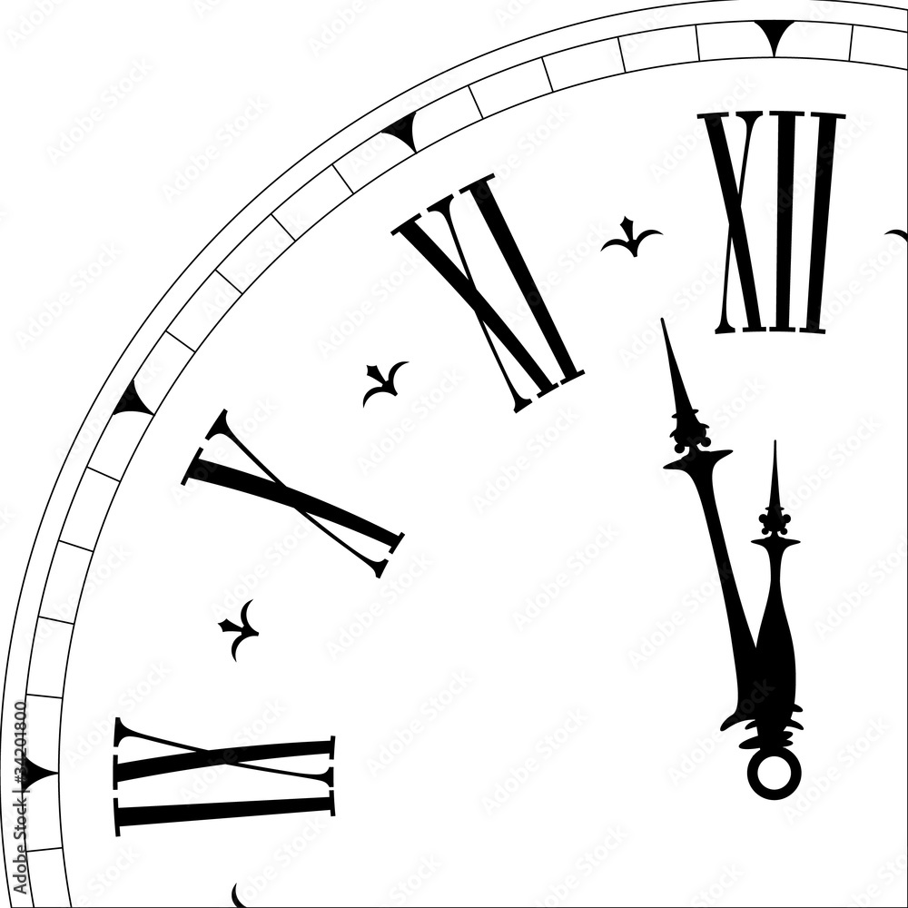 old clock face showing 3 to 12 Stock Vector Adobe Stock