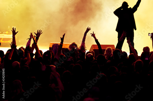 concert crowd, actor on stage photo