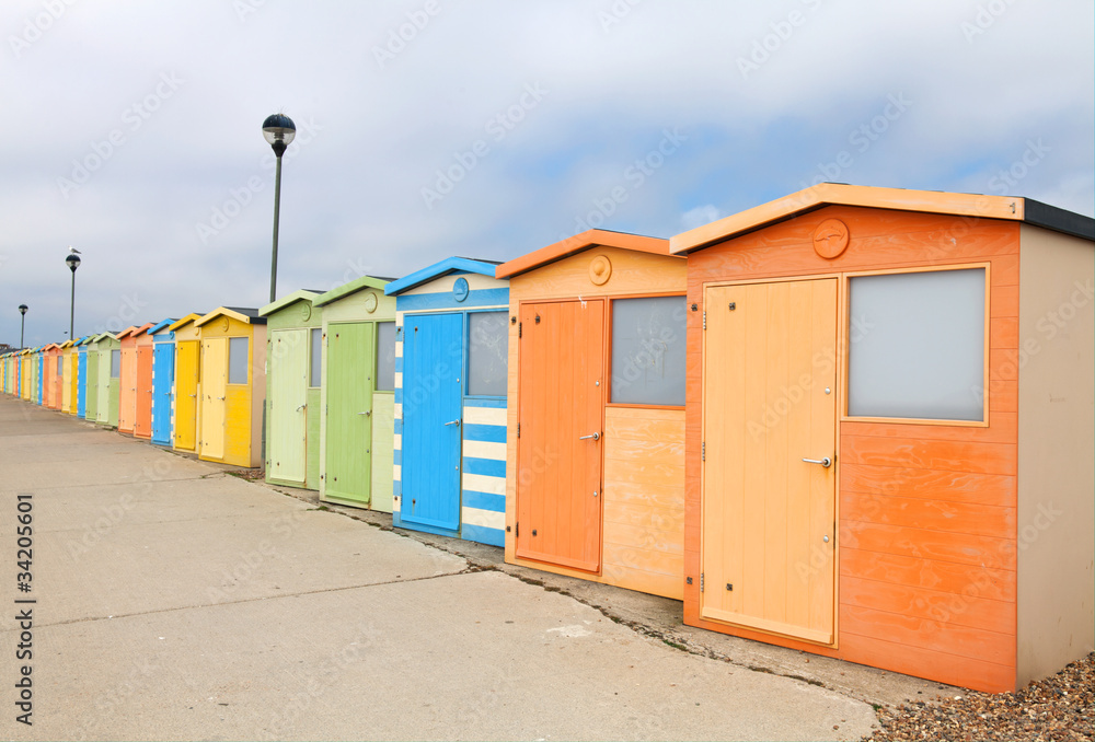 Seafront beach huts