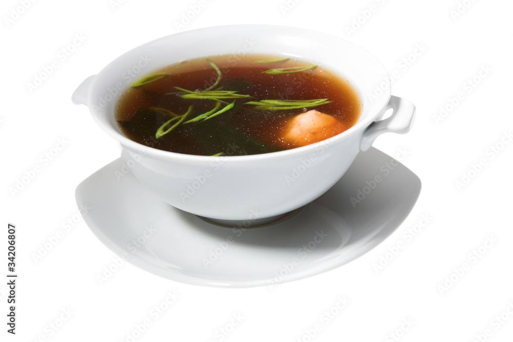 soup in white bowl