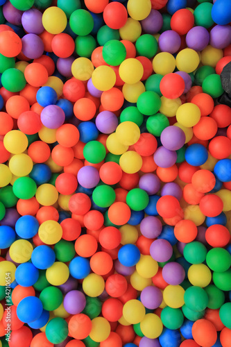 colorful plastic balls in children park