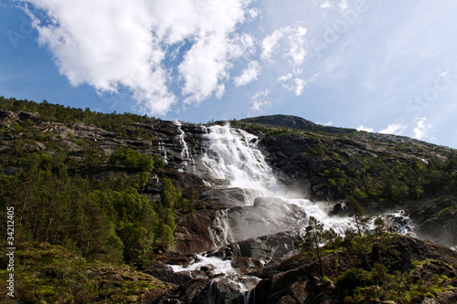 Waterfall Langfossen in Norway.