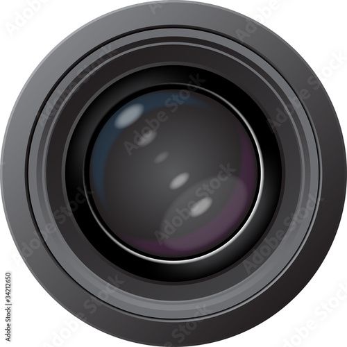 Vector of the digital camera with the big lens