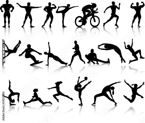 Silhouettes of athletes