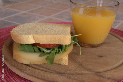 salad sandwich with tomato and cheese