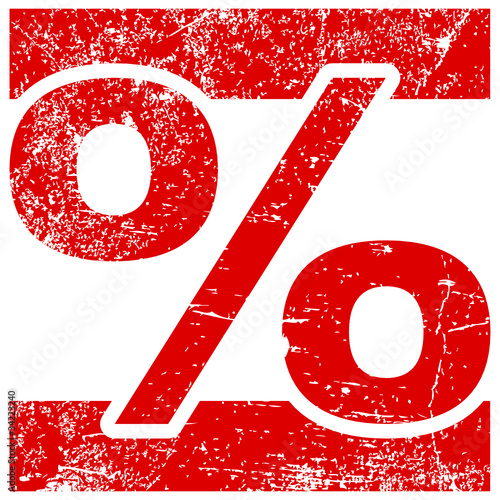 Rubber Stamp "%" Red