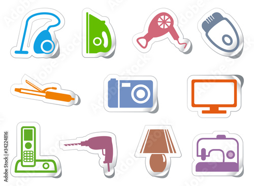 Set of stickers home appliances