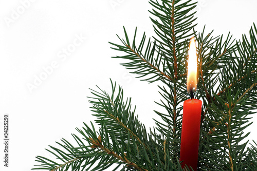 kerze am tannenbaum