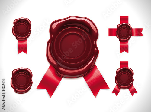 Vector wax seal with ribbons