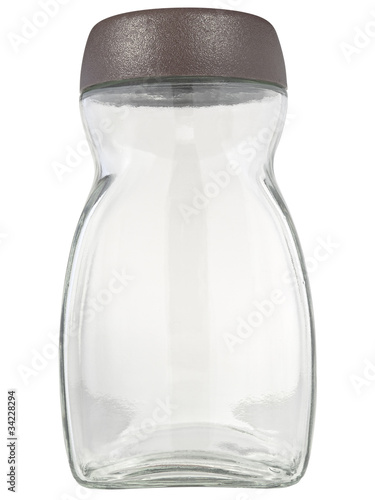 Słoik szklany, izolowany ze ścieżką na białym tle