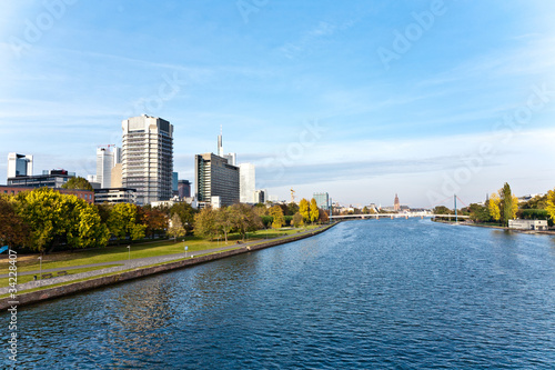 Skyline of Frankfurt with river Main