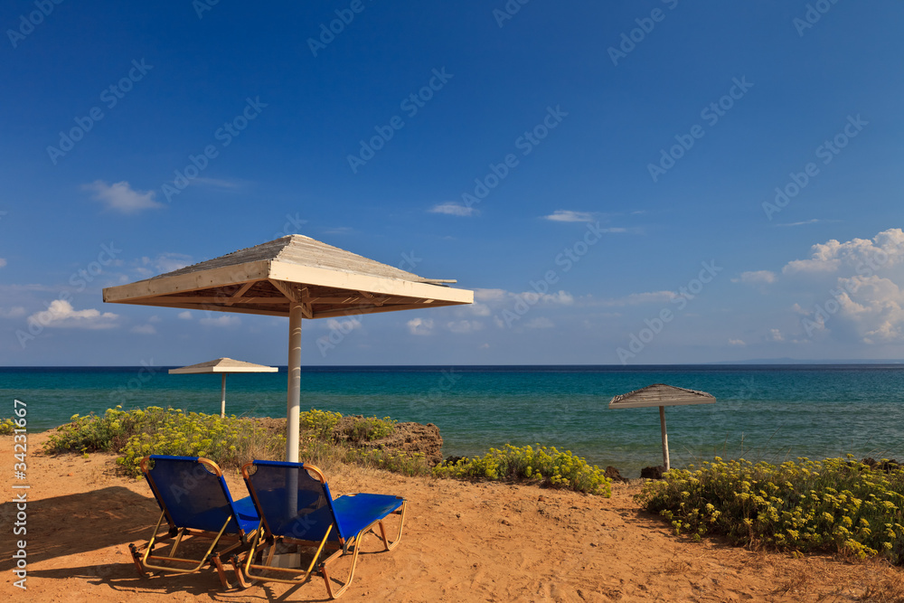 sun bed on the beach