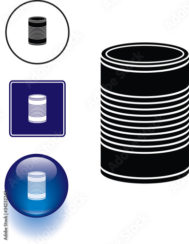 closed can container symbol sign and button