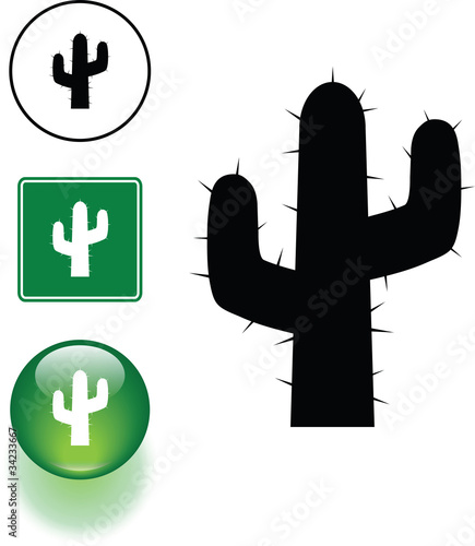 cactus symbol sign and button