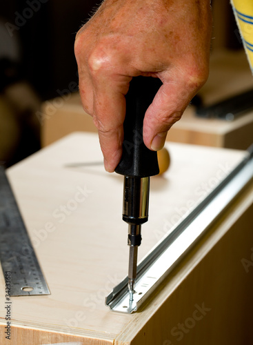 Wallpaper Mural Woodwork tools working on piece of plywood Torontodigital.ca