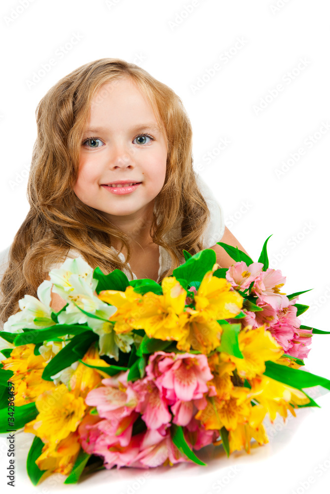girl with a bouquet girl with a bouquet