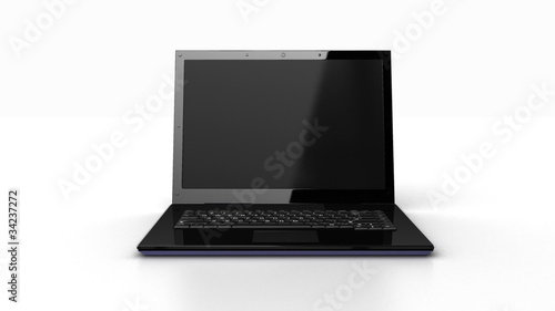 Wallpaper Mural Laptop with blank white screen ready for your message Torontodigital.ca