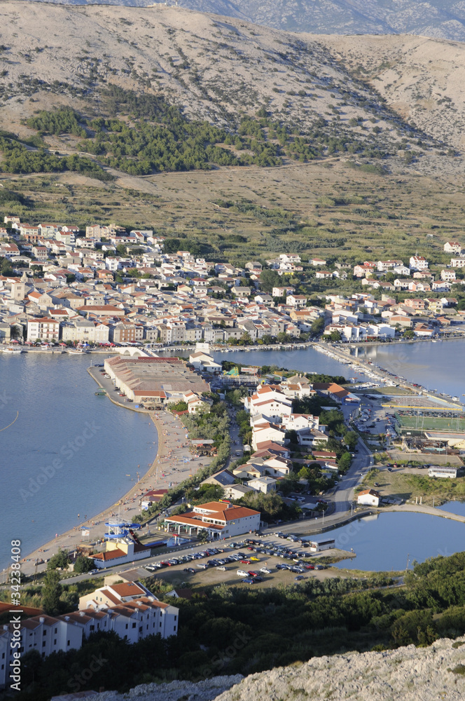 Fototapeta premium Pag auf der Insel Pag, Kroatien