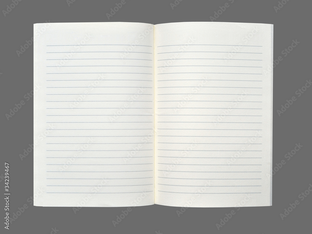 Blank notebook on gray background. Blank notebook on gray background.
