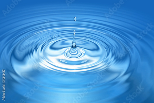 Blue Splashing Water